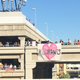 Protestors took to the top of walkways and garages at Los Angeles International Airport on Sunday (Diana Moskovitz/Deadspin)